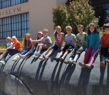 Kids in front of Museum